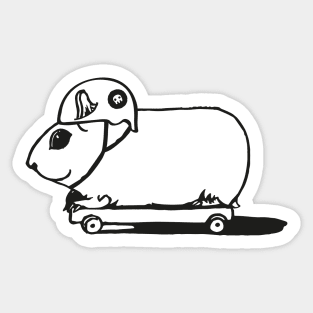 Guinea Pig on Skateboard Sticker